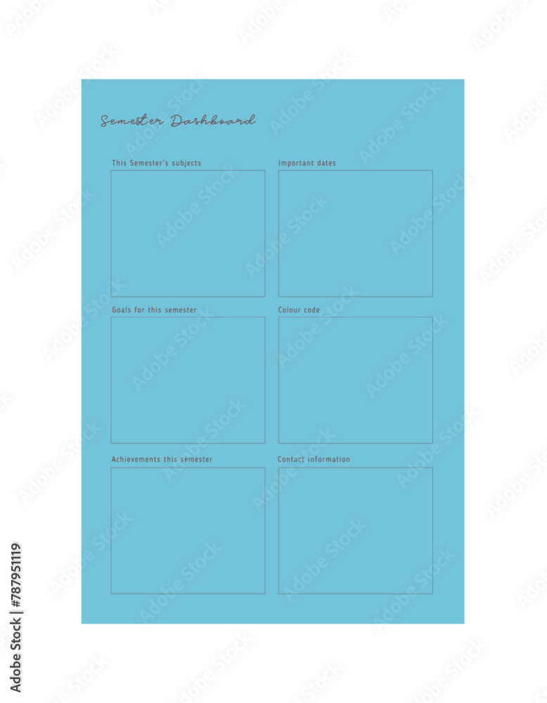 Semester Planner. Minimalist planner template set. Vector illustration. Semester Planner. Minimalist planner template set. Vector illustration.