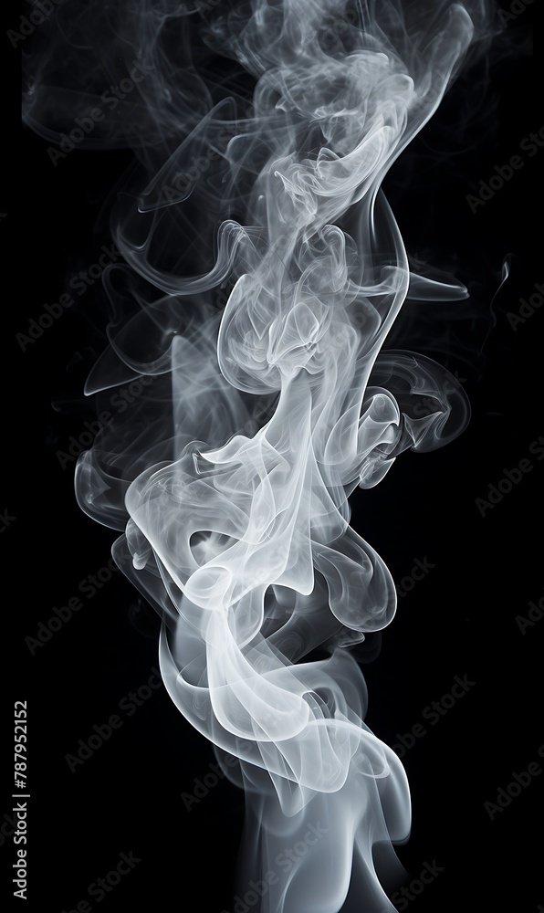 Smoky background, abstract white smoke on black background Smoky background, abstract white smoke on black background