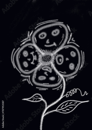 flower skull with a tattoo on the head