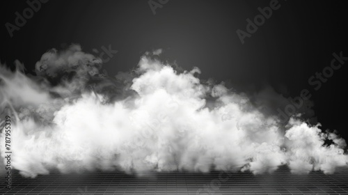 Smoke cloud with overlay effect on transparent background. Realistic border with fog. Modern illustration of smoky mist or toxic vapor on floor. Meteorological phenomenon or condensation.