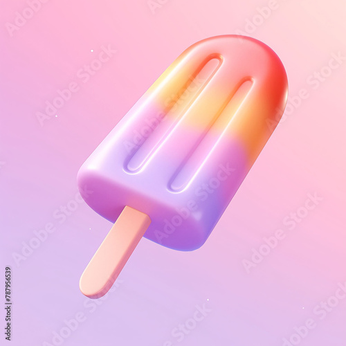 Illustrations of the summer solstice and the beginning of summer, and illustrations of eating ice cream and popsicles in summer © lin