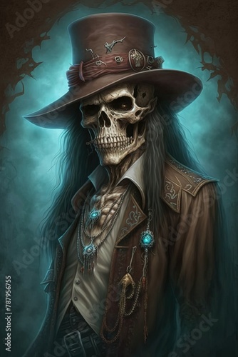 Classy Skeletons: Rocking Fedoras on a Sleek Black Background in HD Quality