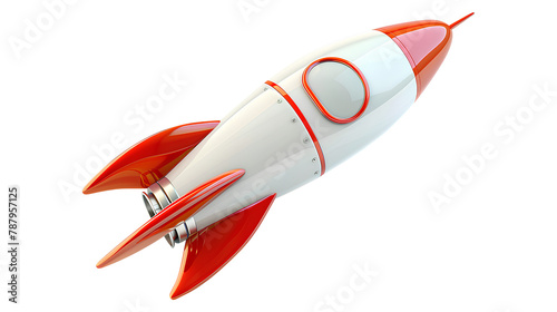 Space rocket isolated on a transparent background