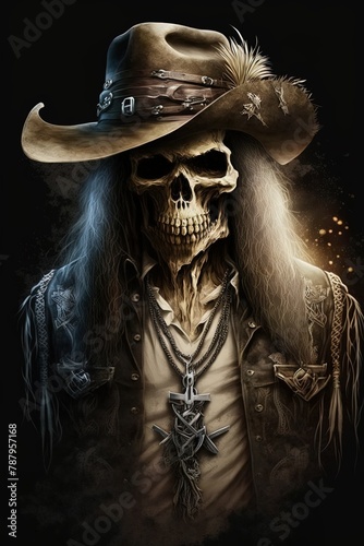 Classy Skeletons: Rocking Fedoras on a Sleek Black Background in HD Quality