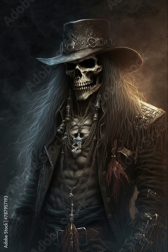 Classy Skeletons: Rocking Fedoras on a Sleek Black Background in HD Quality