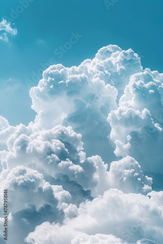 The serene summer sky reveals floating fluffy clouds, a heavenly backdrop of natural majesty