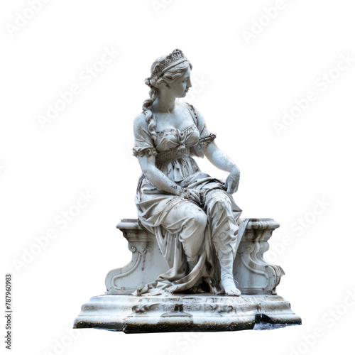 Water Nymph of Rococo Art isolated on transparent png. © Sachchakorn