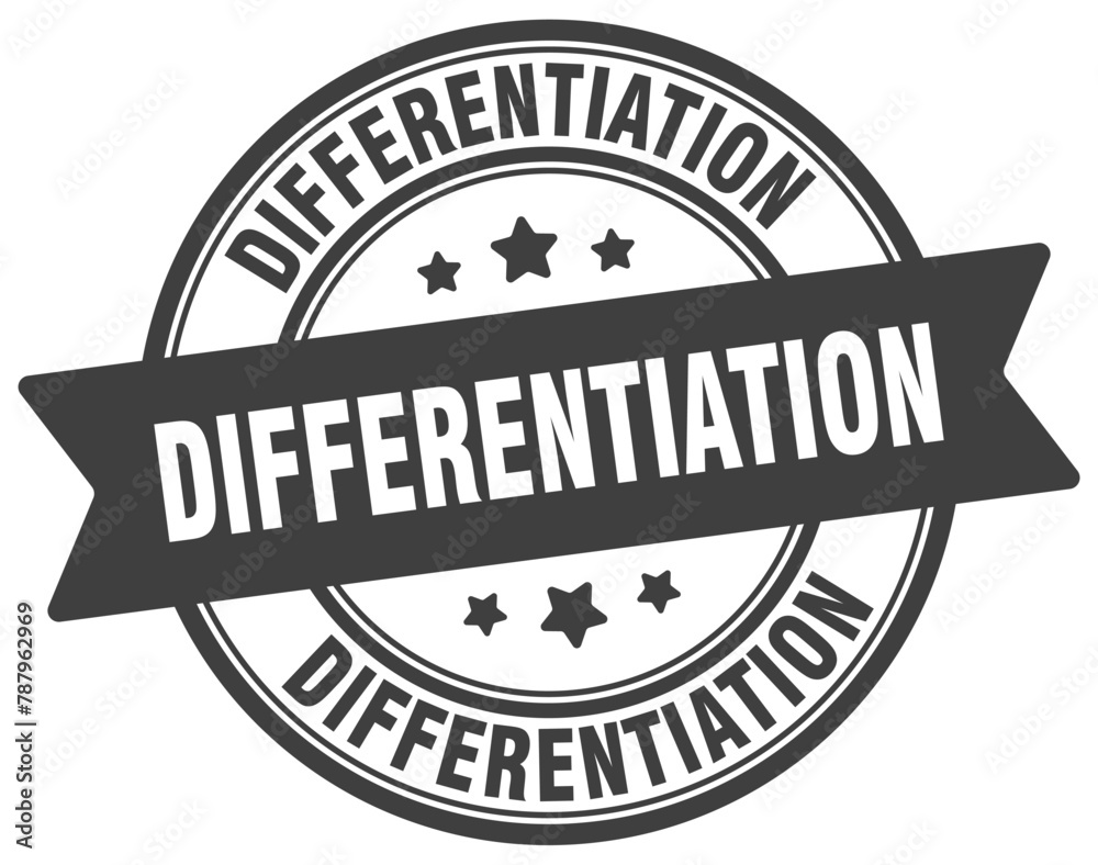 Obraz premium differentiation stamp. differentiation label on transparent background. round sign