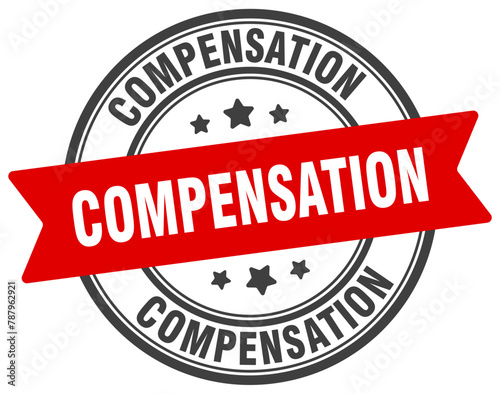 compensation stamp. compensation label on transparent background. round sign