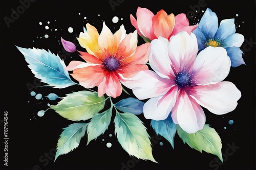 Vibrant watercolor-style image by a stock photographer, featuring a colorful flower against a clean white background. Artistic and detailed, perfect for various design needs.