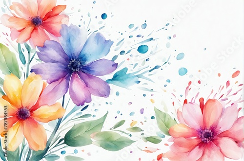 Vibrant watercolor-style image by a stock photographer, featuring a colorful flower against a clean white background. Artistic and detailed, perfect for various design needs.