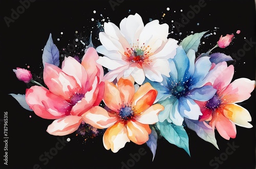 Vibrant watercolor-style image by a stock photographer, featuring a colorful flower against a clean white background. Artistic and detailed, perfect for various design needs.