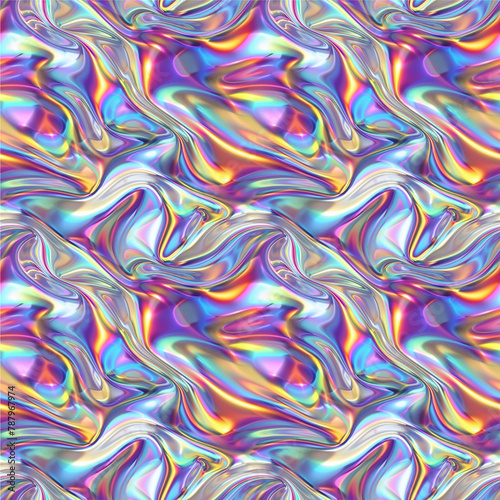 A colorful, abstract design with a rainbow pattern