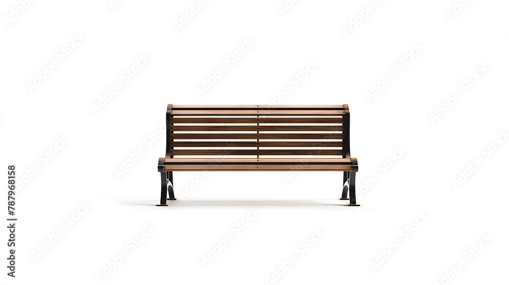 Wooden park bench isolated on a white background Wooden park bench isolated on a white background