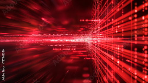 red abstract technology background of high speed global data transfercomputing cyber attack.