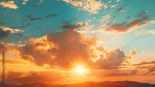 Sunset sky with cloud atmosphere outdoor nature background calm down feeling