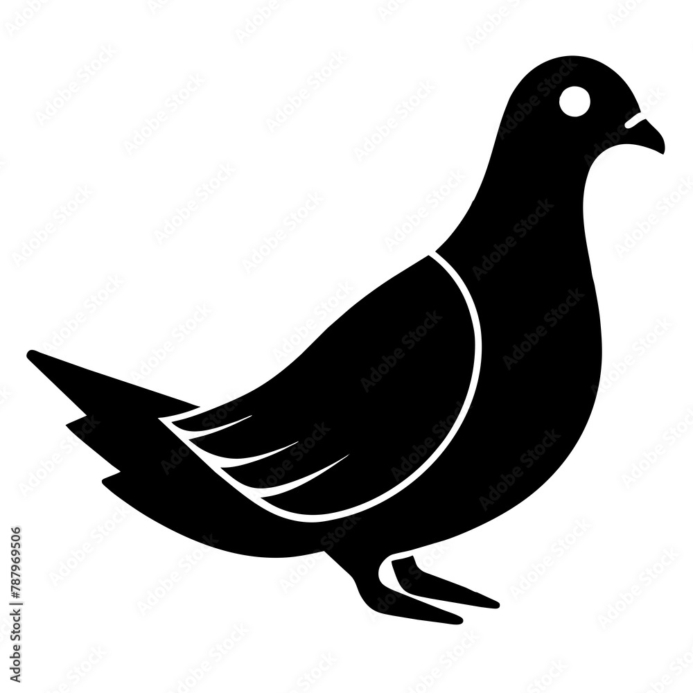 Fototapeta premium Dove Bird silhouette Vector Illustration. Dove Logo design concept is isolated on a white background.