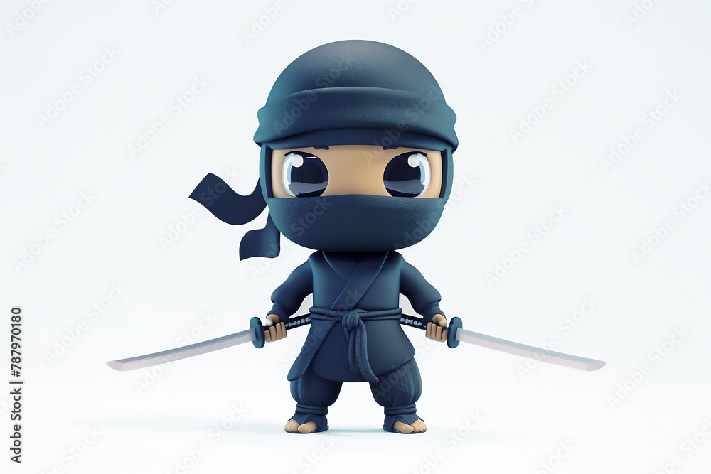 3D illustration image of ninja/忍者の3Dイラスト画像