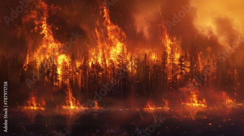 Wildfire is caused by human deforestation.