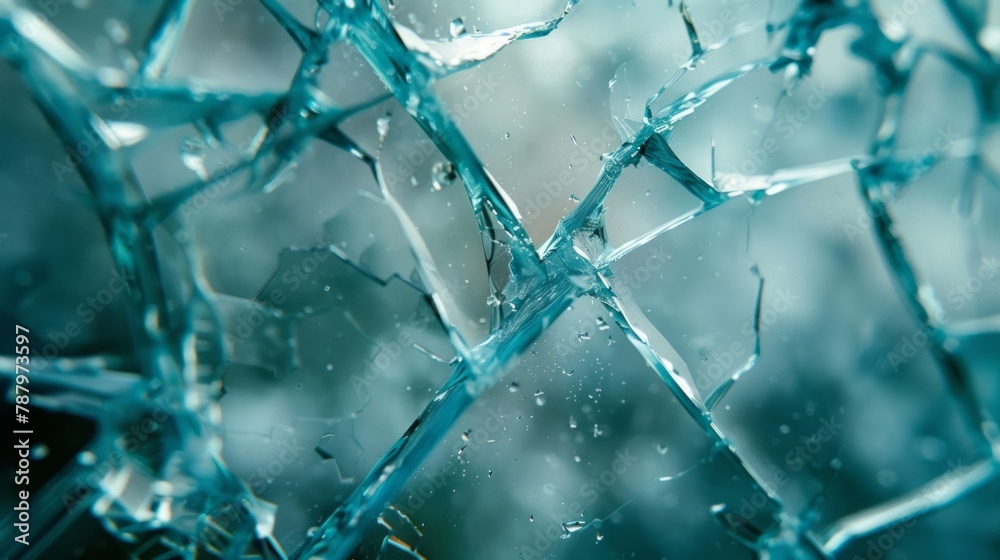 Broken glass with pieces of broken glass. Abstract background for design. Broken glass with pieces of broken glass. Abstract background for design.
