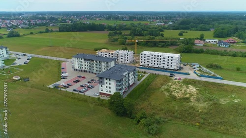 Panorama New Housing Estate Ostroleka Nowe Osiedle Aerial View Poland