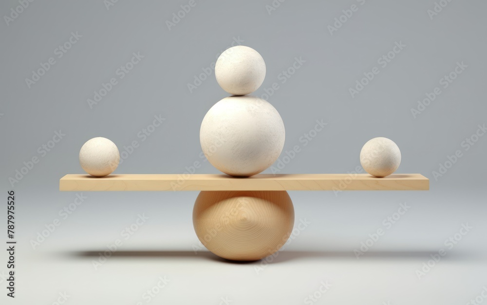 Balance Concept with Spheres and Plank
