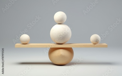 Obraz na płótnie Balance Concept with Spheres and Plank w salonie