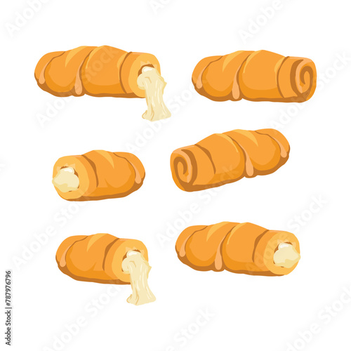 Hand drawn vector illustration of tequenos cheese Venezuela traditional snack