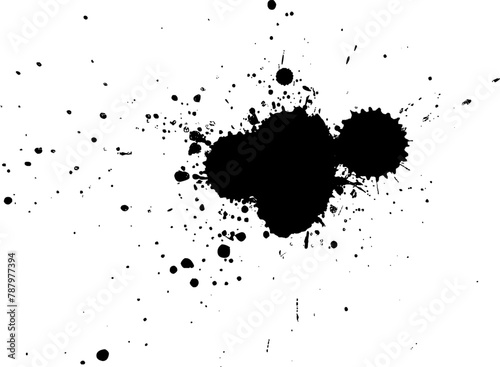 black ink brush splash splatter grunge graphic element