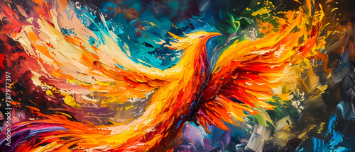 Wallpaper Mural An abstract painting phoenix colorful feather background, 4K Desktop wallpaper Torontodigital.ca