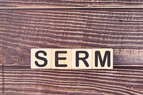 SERM word made with wood building blocks. photo