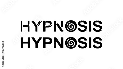 hypnosis emblem, black isolated silhouette