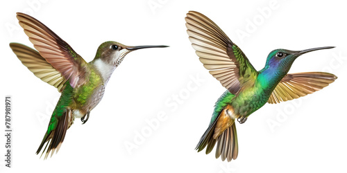 Hummingbirds in Flight - Isolated - Transparent Background