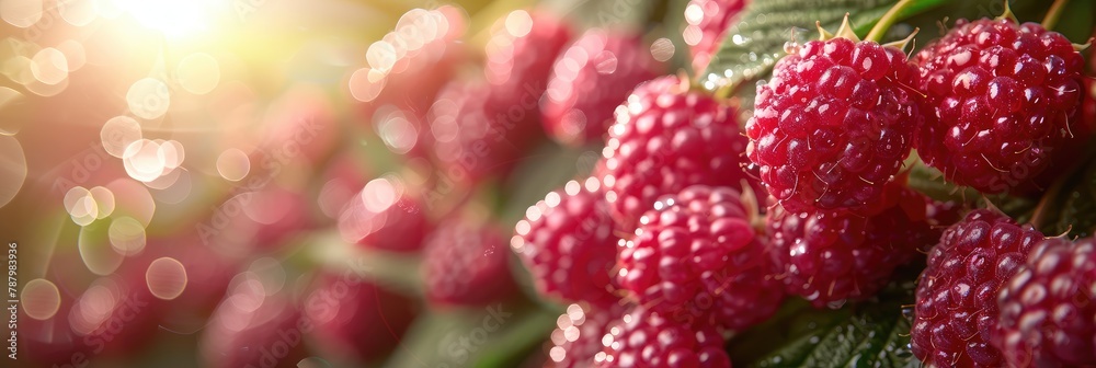 Branch of ripe raspberries. Red berries growing on a raspberry bush in an orchard. Branch of ripe raspberries. Red berries growing on a raspberry bush in an orchard.