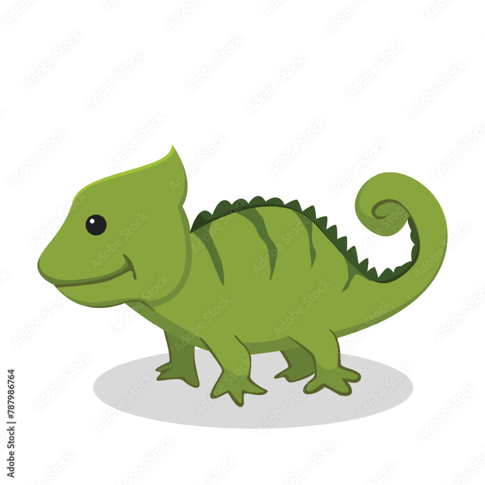 Fototapeta premium Cute Chameleon Character Design Illustration