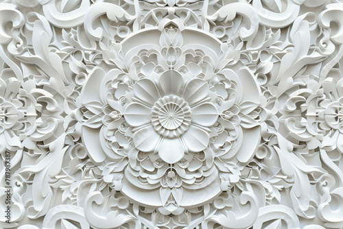 Sophisticated classical 3d pattern. Ancient ornament. Background image. Created with Generative AI technology.