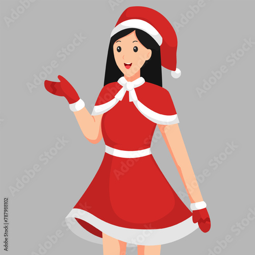 Christmas Day Girl Character Design Illustration