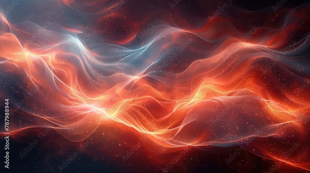 Fototapeta premium Abstract orange and red fractal background. Fantasy fractal texture.