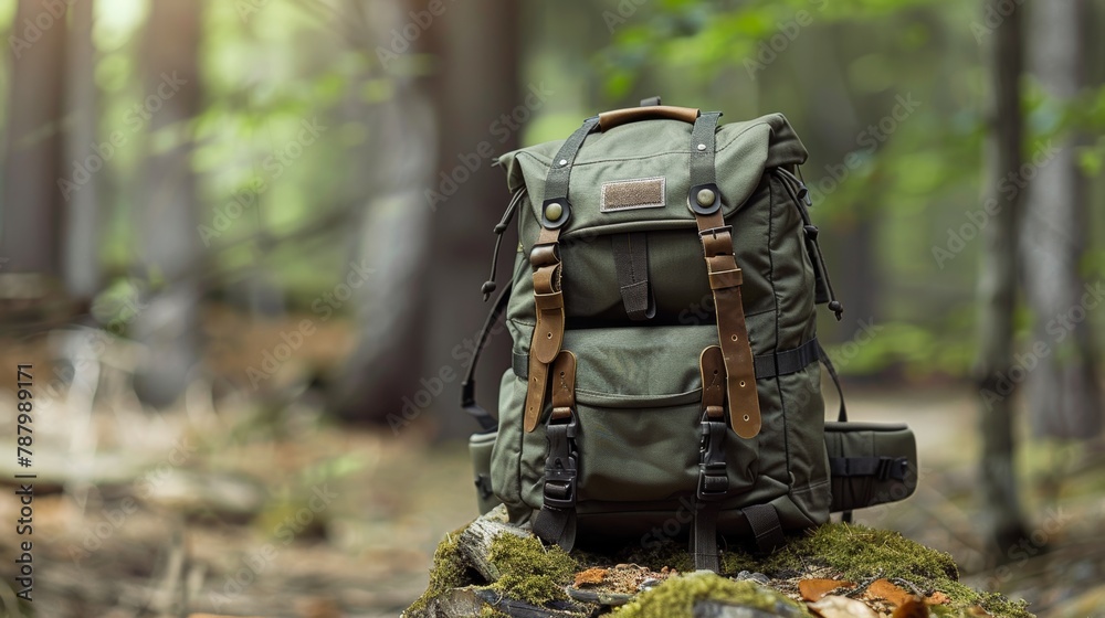 Sturdy travel backpack displayed prominently, symbolizing the start of an adventurous hunting trip