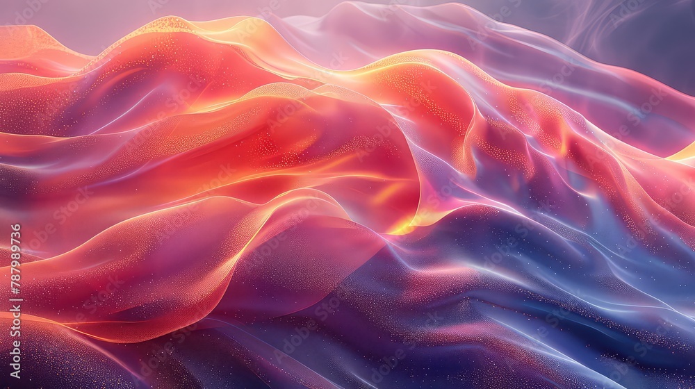 Obraz premium Abstract 3d rendering of wavy surface. Futuristic background with dynamic waves.