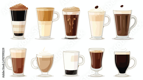 Set of different Vector Coffee cup and many kinds of c