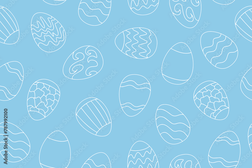 Seamless pattern of egg icons with an ornament for decorating the Easter holidays. Vector illustration Seamless pattern of egg icons with an ornament for decorating the Easter holidays. Vector illustration