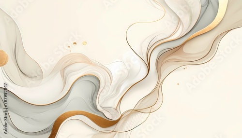 abstract luxury background fluid art designs with ivory and gold 