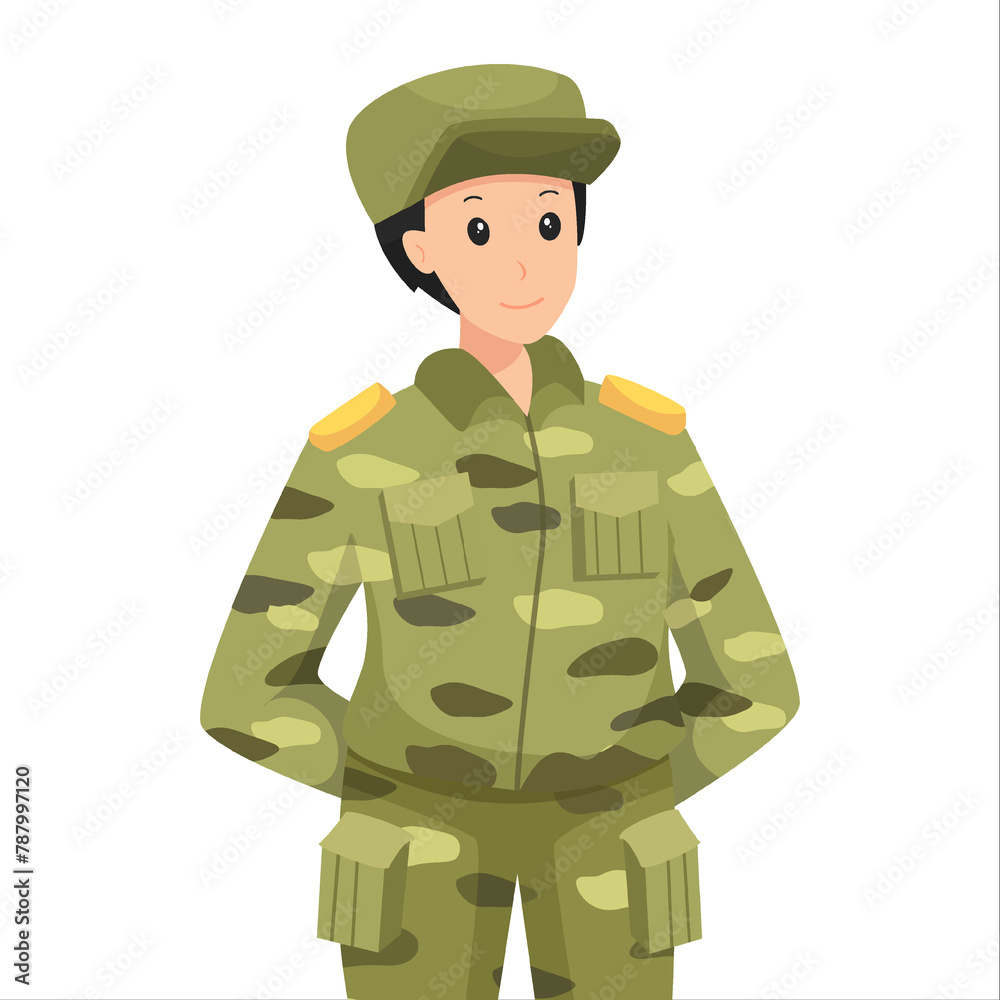 Army Character Design Illustration