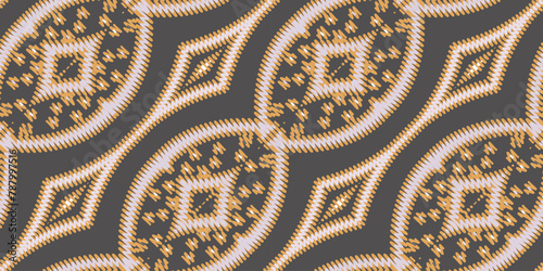 intricate geometric ethnic oriental ikat seamless pattern traditional textile design vector illustration
