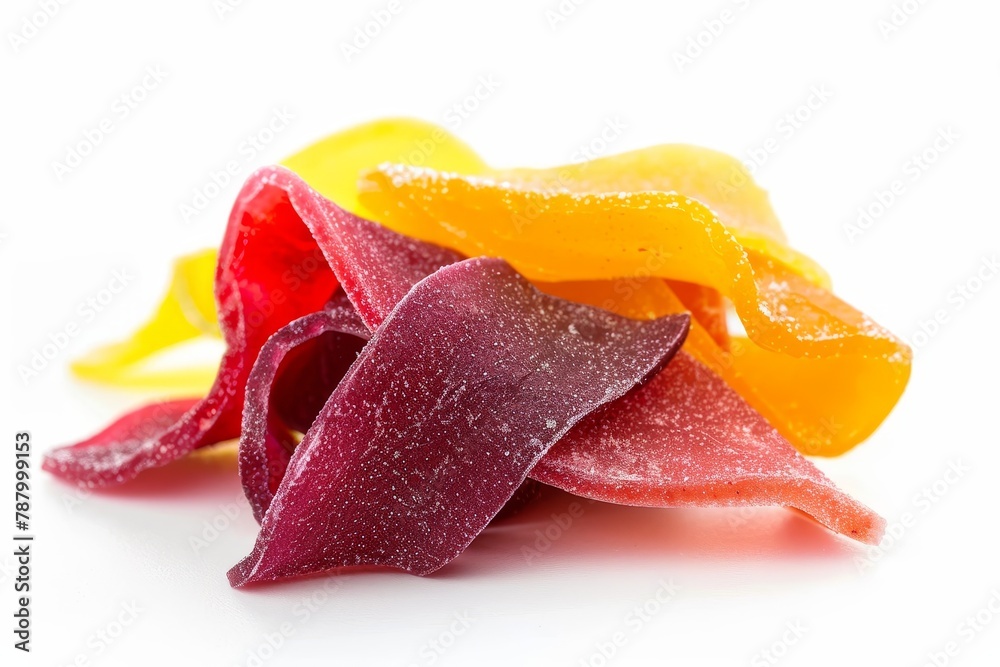 Apricot paste candy on white background Apricot paste candy on white background