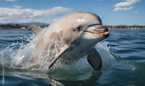 Dolphin Leaping Out of Water © uhdenis