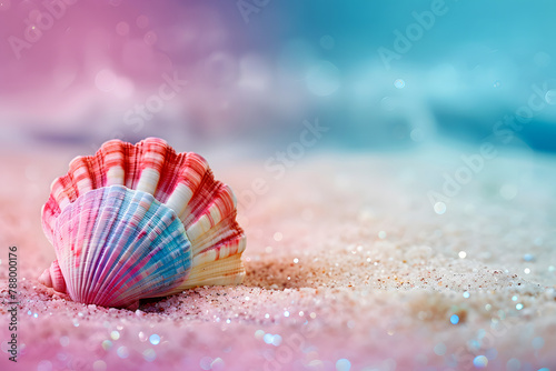 Colorful seashell for summer background.