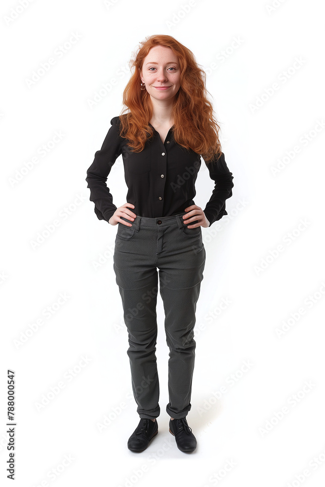 Redhead woman teacher natural face beauty, 25 years old, cut out Redhead woman teacher natural face beauty, 25 years old, cut out