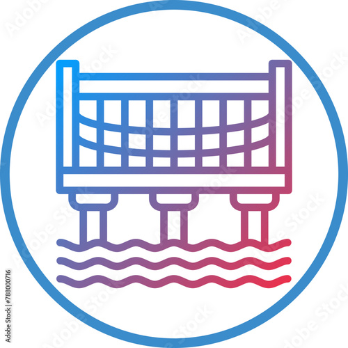Vector Design Water Bridge Icon Style